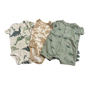 Dinosaur Print Baby Onesies Bundle 3m